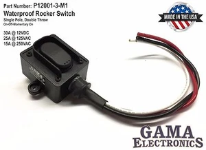 Waterproof Rocker Switch 3 Position On-Off-Momentary On - P12001-3-M1 - Picture 1 of 2
