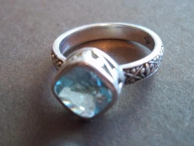 Anel Silpada prata esterlina Frozen Lake banda de filigrana azul água tamanho 10 R2044 - Imagem 1 de 4