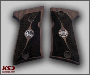 Empuñaduras de nogal compatibles compactas marca KSD Beretta 92 doble comprobación - Imagen 1 de 3