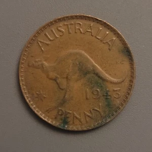 1943 Australia 1 Cent One Penny Coin - Kangaroo - King George VI - Bronze - Picture 1 of 2
