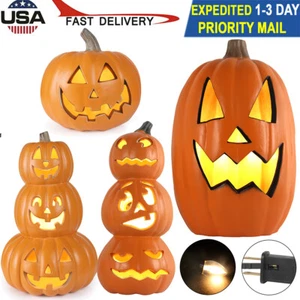 Jack O Lantern Halloween LED Pumpkin Lantern Pre-lit Light Up Holiday Decoration - Picture 1 of 23