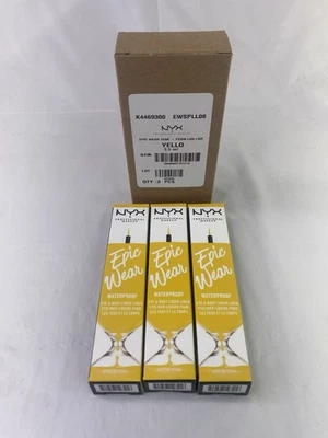 PACK 3 delineadores líquidos mate NYX Epic Wear - delineador de ojos amarillo impermeable Foto 1 de 4