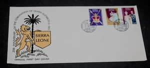 SIERRA LEONE 1978 CORONATION 25TH ANN SET OF 3 ON  FIRST DAY COVER - Picture 1 of 1