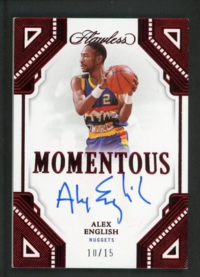 2022-23 ALEX ENGLISH 10/15 AUTO PANINI FLAWLESS MOMENTOUS AUTOGRAPHS - Image 1 of 2