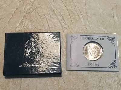 George Washington Silver Half Dollar Uncirculated 1732-1982 Coin Low Mintage - Image 1 of 4