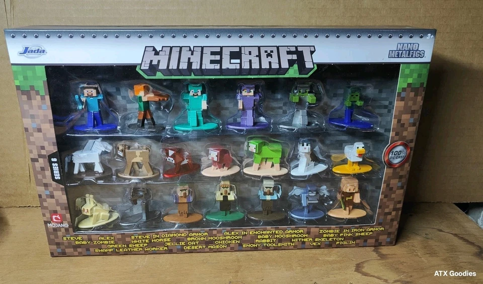 NUEVO EN CAJA HTF MINECRAFT WAVE 6 Nano 1.65” pulgadas Die-Cast Metal Figuras Paquete de 20 Foto 1 de 4