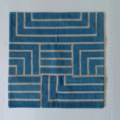 Williams Sonoma Briar Cut Suede Pillow Cover 20" Blue Floor Model NWT - Image 1 of 4