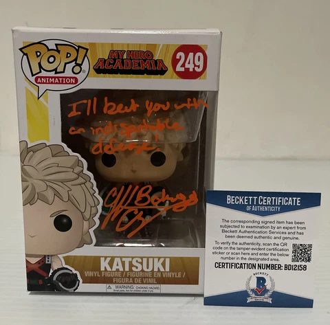 Clifford Chapin Signed Katsuki Bakugo 249 My HERO ACADEMIA Funko Pop BECKETT 16 Cover