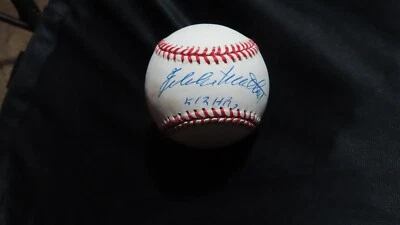 JSA Eddie Mathews 512 hrs. autographed Official National League baseball hof - Image 1 of 4
