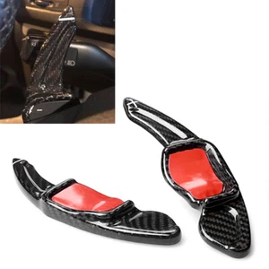 Black Carbon Fiber Steering Wheel Paddle Shift Extension Fit VW MK5 MK6 R20 - Picture 1 of 7