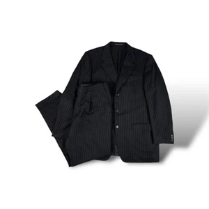 Corneliani Suit White Striped 3 Pieces Virgin Wool Extrafine Size 52 R - Picture 1 of 15