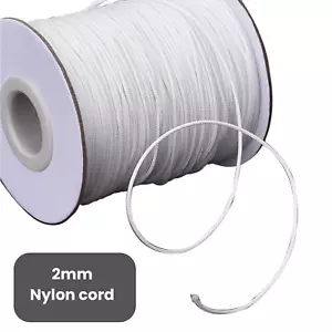 2mm Nylon Braided Cord White for Aluminium Blind Shade Light Pulls Arts & Crafts - Picture 1 of 12