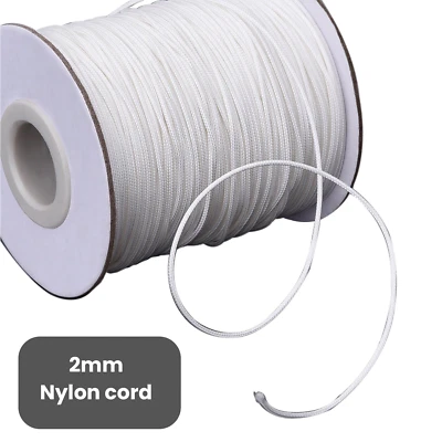 2mm Nylon Braided Cord White for Aluminium Blind Shade Light Pulls Arts & Crafts