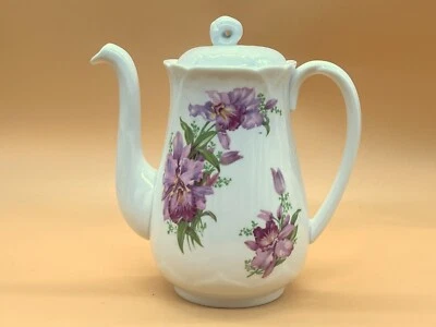 1940's Shelley pink orchid Oleander shape 1.25 pint capacity coffee pot. 2422. - Image 1 of 4