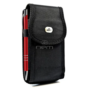 Black Vertical Heavy Duty Rugged Cover Belt Clip Case Pouch For LG X power (GSM) - Picture 1 of 5