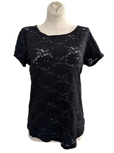 Camisa de encaje negra Maison Jules para mujer talla M - Imagen 1 de 7
