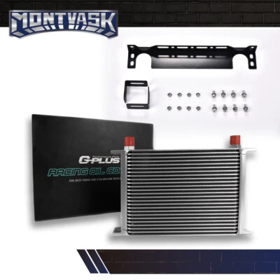Universal 25 Row 10AN Aluminum Transmission Engine Oil Cooler+Mounting Bracket Foto 1 de 4
