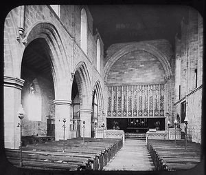 Glass Magic Lantern Slide BOLTON PRIORY INTERIOR THE NAVE C1890 VICTORIAN PHOTO - Picture 1 of 2