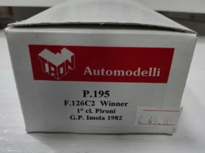 Tron Automodelli P.195 Kit Resina F126 C2 Winner Pironi GP Imola 1982 Scala 1:43 - Immagine 1 di 2