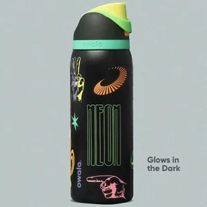 Owala 32oz All Systems Glow in Dark 2025 Limited FreeSip Trinkflasche Schwarz Neu im Karton - Bild 1 von 6
