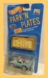 Hot Wheels Park’N’Plates ’57 T-BIRD~Bright Yellow Plate***MINT on SEALED Card!  