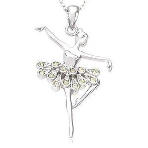Collar Bailarina Amarillo Claro Colgante Ballet Dije Regalo Niñas Adolescentes Mujeres t1 - Imagen 1 de 1