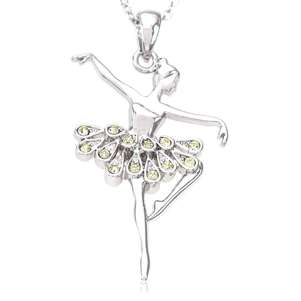 Pingente de colar de bailarina amarelo claro berloque de balé presente meninas adolescentes mulheres t1 - Imagem 1 de 1