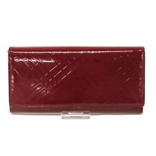 Auth Burberry - Red Patent Leather Long Wallet