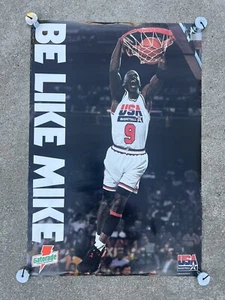 Vintage 1992 Michael Jordan BE LIKE MIKE Gatorade USA Basketball Poster 25×17 - Picture 1 of 9