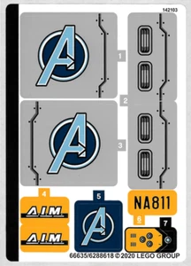 LEGO STICKER SHEET ONLY 76143 AVENGERS TRUCK TAKE DOWN New from set - Picture 1 of 1