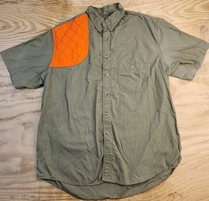Kevins Shooting Short Sleeve Shirt Mens XL Green Cotton Padded Blaze Orange - Picture 1 of 11