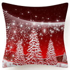 Pillow Cover Christmas Home Decor Burgundy Red White 2-sided Cushion Case 18x18"