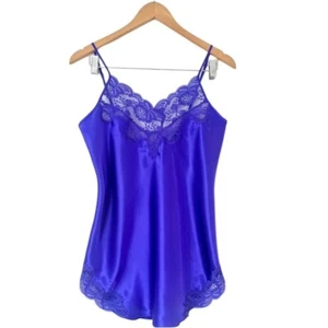 Victoria’s Secret VTG Gold Label Satin Slip Purple Lace Trim Whimsical Womens S - Picture 1 of 8