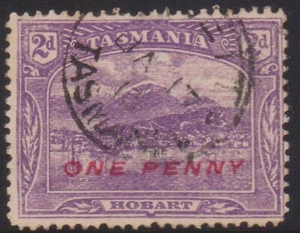 (F282-196) 1899 Australia TAS 1d O/P on 2d violet Pictorial stamp (GU) - Picture 1 of 1