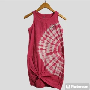 Justice Tank Dress Girls Kids Large (13/14) Pink Knot Tie Dye Sleeveless Summer - Picture 1 of 7