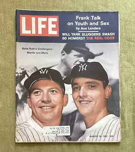 Vintage Life Magazine August 18, 1961, Mantel & Maris/ Baseball Cover - Picture 1 of 7