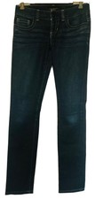 Guess Dare Devil Skinny Women's Denim Jeans Sz 27 Blue Embellished Logo Pocket