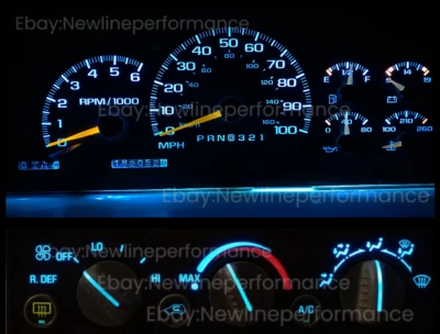 Ice Blue Cluster + Climate LED Bulbs for GMC GM C1500 K1500 Suburban Yukon 95-98 - Image 1 of 3