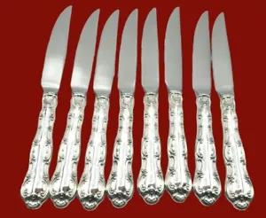 8er Set Strasbourg by Gorham Sterling gezackte Steakmesser maßgeschneidert - Bild 1 von 5