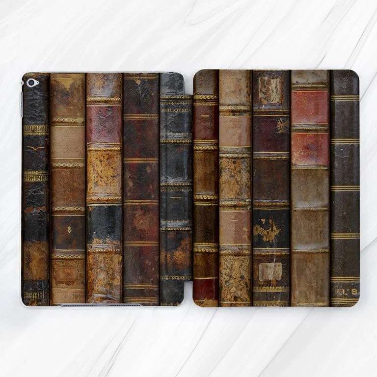 Vintage Book Shelf Library Case For iPad 10.2 Air 3 4 5 Pro 9.7 11 12.9 Mini - Image 1 of 4
