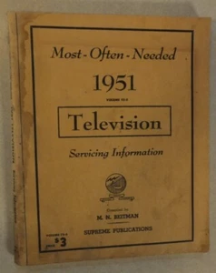 MOST OFTEN NEEDED 1951 VOLUME TV-5 TELEVISION SERVICING INFORMATION BY BEITMAN - Picture 1 of 6