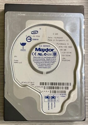 Hard Disk Maxtor 40GB PATA 3.5" 2F04CL usato, in ottime condizioni - Immagine 1 di 2