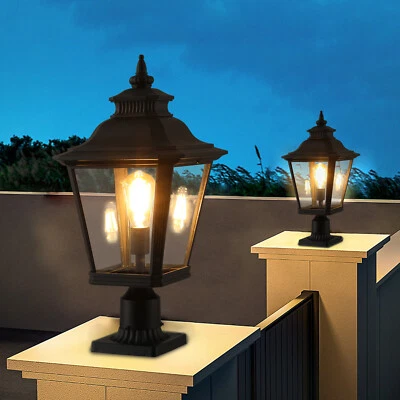 2 Pack 21'' Black Outdoor Post Light Pier Mount for Walkway Patio Porch Fixture - Image 1 of 4