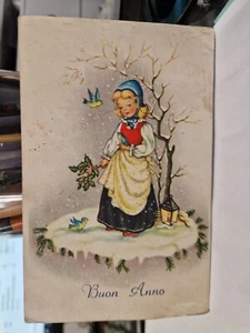 Cartolina Buon Anno Bimba Vischio 1964 DD3 656/1 SP3617 * - Bild 1 von 2