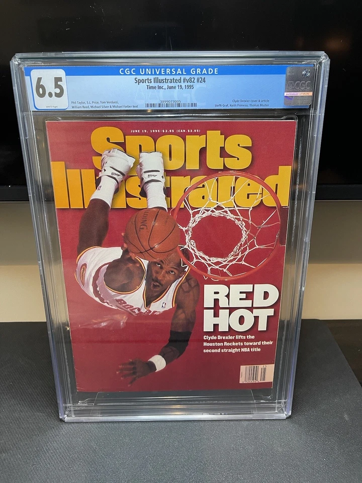CGC 6.5 Edición de quiosco Sports Illustrated-Clyde Drexler-19 de junio de 1995 Foto 1 de 1