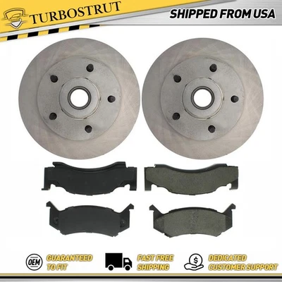 Kit de pastillas de freno y rotores delanteros centrados OE para Dodge D100 1985-1989 Foto 1 de 4
