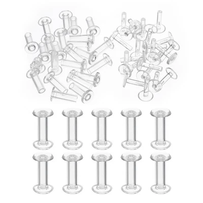 M5*15mm Plastic Binding Post 24 Sets Chicago Screws Rivet Post Press-on Buckle Foto 1 de 4