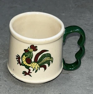 Vintage Metlox Poppytrail Green Rooster 3.5" High, 8oz Mug - Foto 1 di 9
