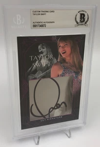 TAYLOR SWIFT AUTO CUT SIGNATURE Custom Card BECKETT Authentic LIFE OF A SHOWGIRL - Picture 1 of 12