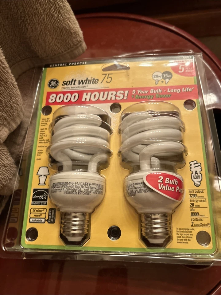 GE A19 LED Light Bulbs 75 Watt Soft White 5 Year ten backages with two bulbs  - Image 1 of 2